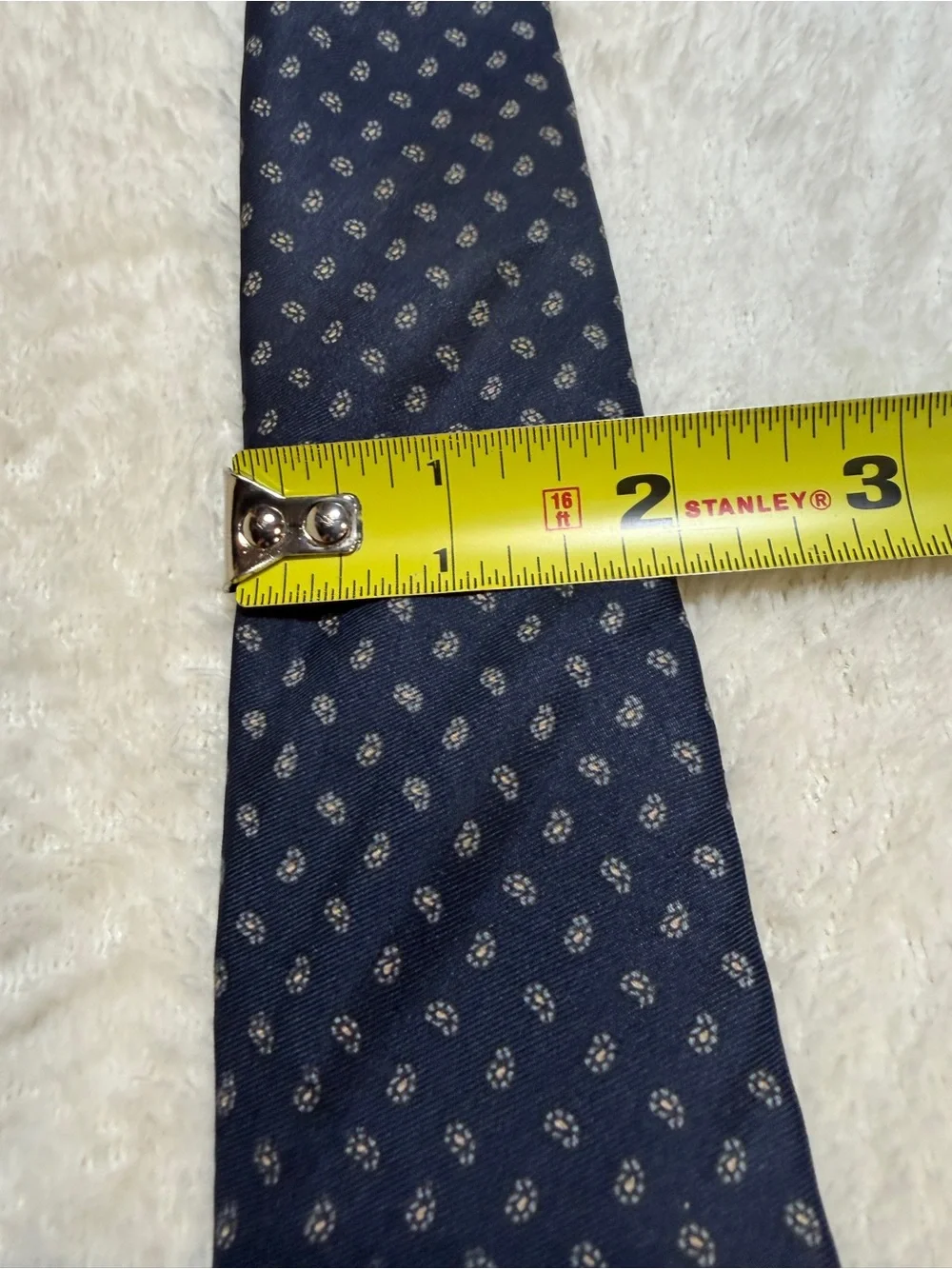 Henri‎ Christian Navy Tie with Micro-dot Paisley Patterned